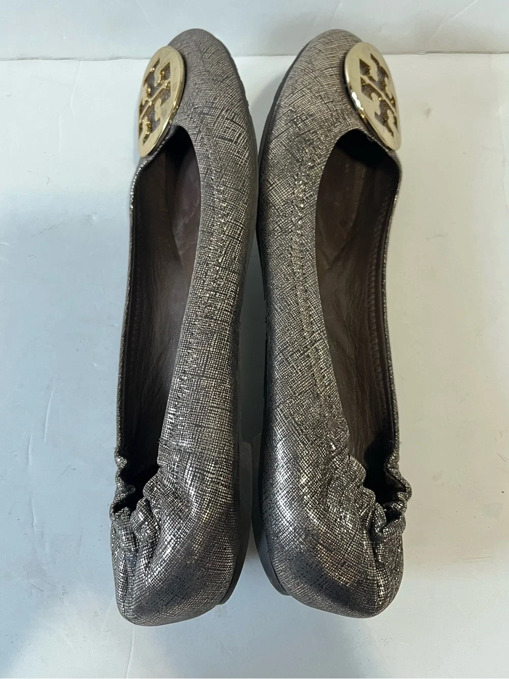Tory Burch Minnie metallic bronze ballet flats size 9.5M